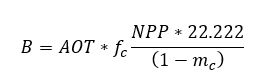 WaPOR biomass equation